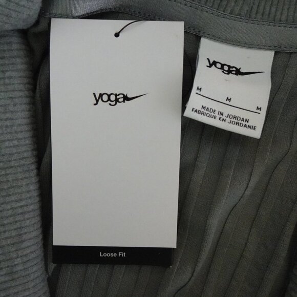 Nike Yoga Sweater Top Women's Size M Gray Luxe Ribbed Cover-Up Activewear - Picture 6 of 8